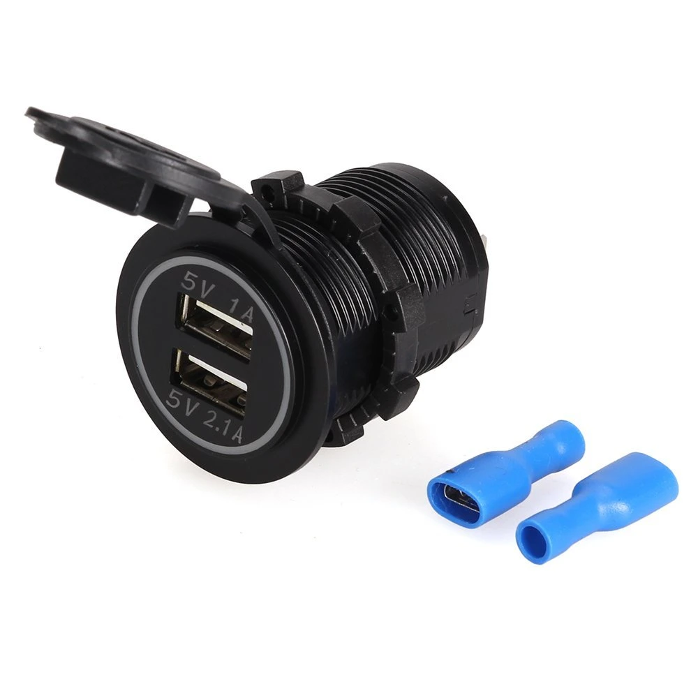 12V 24V Car Cigarette Lighter Socket Power Plug Charger Adapter Dual USB Charger Mobile Phone Accessories